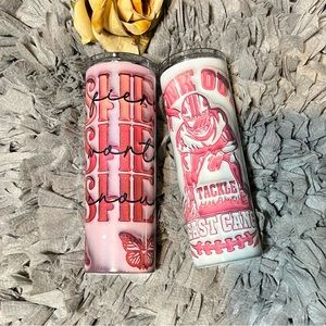 20 ounce tumbler stainless steal Breast Cancer design